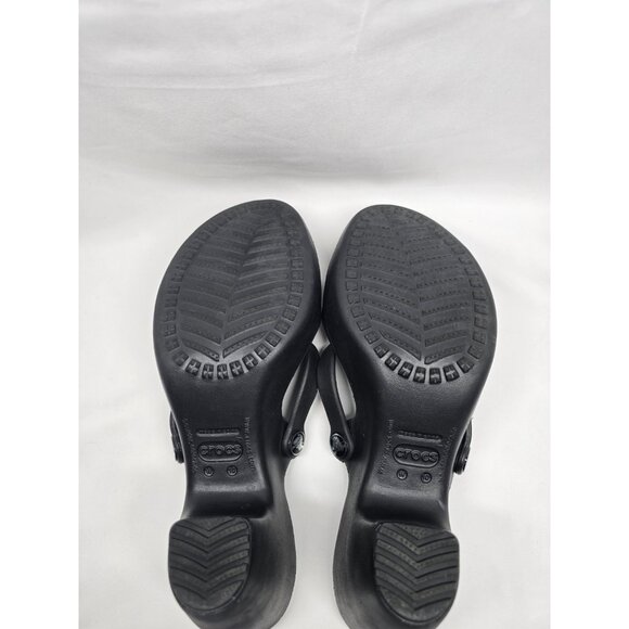 Women's Crocs Cyprus IV Heels Sandals Size 10 Black - Picture 9 of 9